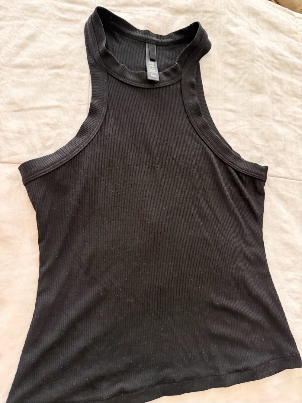 Skims Black Ribbed Racerback Tank Top - Picture 2 of 3